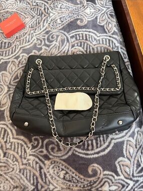 Classic Black Quilted Chain-Handle Shoulder Bag